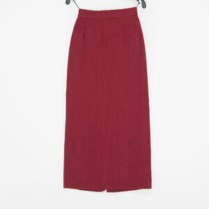 Burgundy High-Waisted Maxi Utility Skirt  90s Y2K